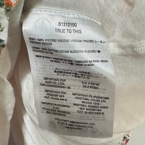 Volcom Some Thyme Floral Babydoll Mini Dress Womens XS Beach Casual Summer Vaca‎ - Picture 13 of 15